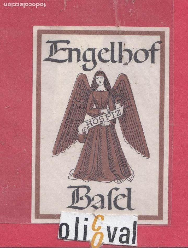 Etiquetas antiguas: ETIQUETA HOTEL BAFEL SCHWEL SUISSE HOTEL HOSPIZ  ENGELHOF RARA 78 X  110X 108 mm EHEX2923.jpeg