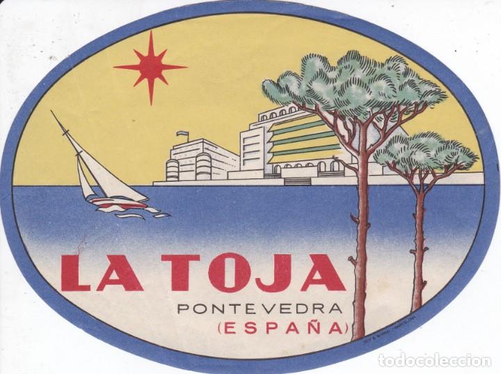 Etiquetas antiguas: ANTIGUA ETIQUETA DEL HOTEL LA TOJA DE PONTEVEDRA (GRANDE)