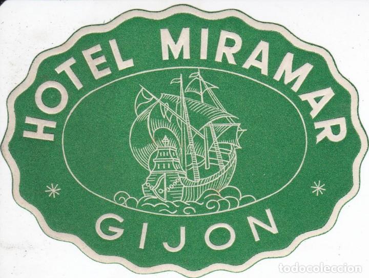 Etiquetas antiguas: ANTIGUA ETIQUETA DEL HOTEL MIRAMAR DE GIJON