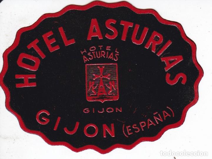 Etiquetas antiguas: ANTIGUA ETIQUETA DEL HOTEL ASTURIAS DE GIJON