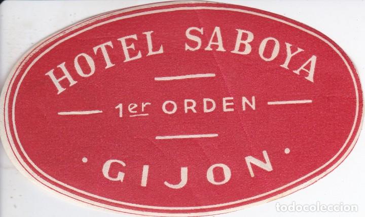 Etiquetas antiguas: ANTIGUA ETIQUETA DEL HOTEL SABOYA DE GIJON