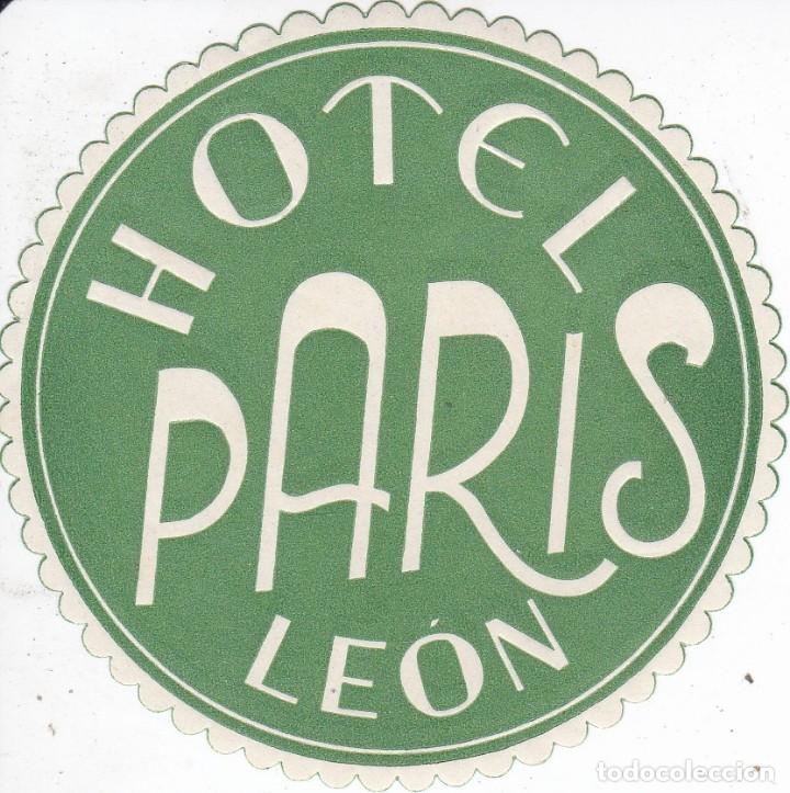 Etiquetas antiguas: ANTIGUA ETIQUETA DEL HOTEL PARIS DE LEON