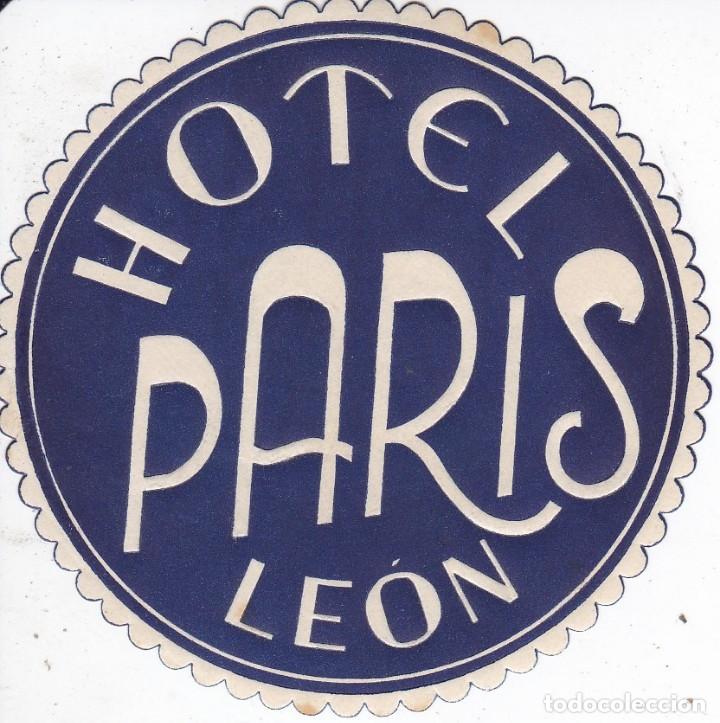 Etiquetas antiguas: ANTIGUA ETIQUETA DEL HOTEL PARIS DE LEON