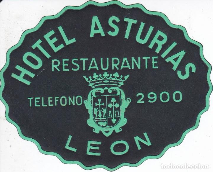 Etiquetas antiguas: ANTIGUA ETIQUETA DEL HOTEL ASTURIAS DE LEON