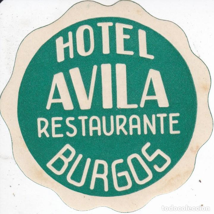 Etiquetas antiguas: ANTIGUA ETIQUETA DEL HOTEL AVILA DE BURGOS