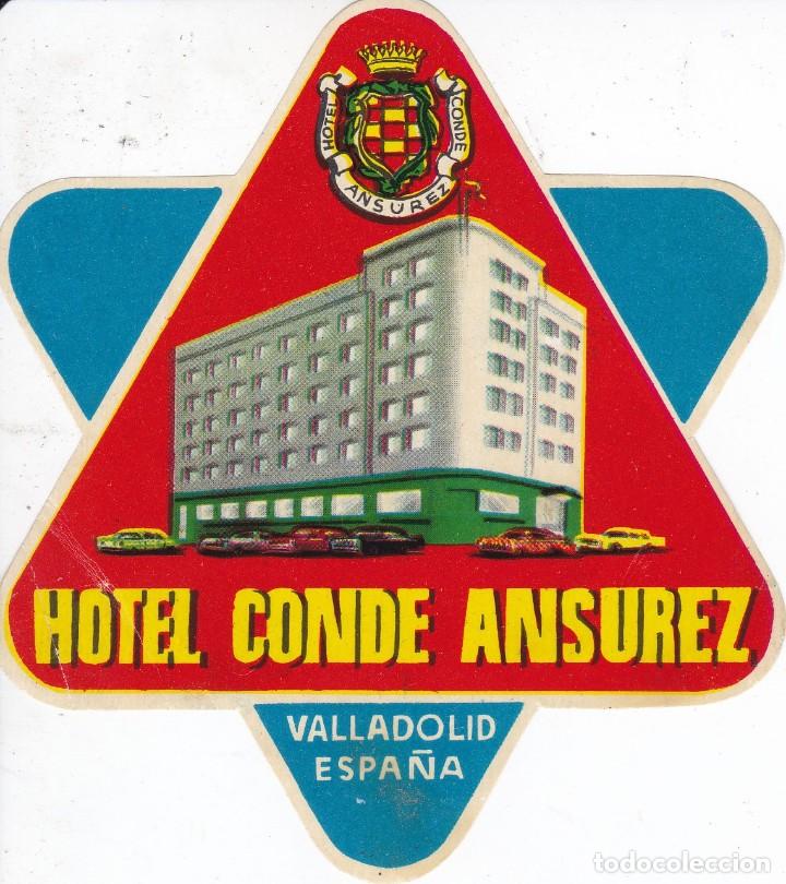 Etiquetas antiguas: ANTIGUA ETIQUETA DEL HOTEL CONDE ANSUREZ DE VALLADOLID