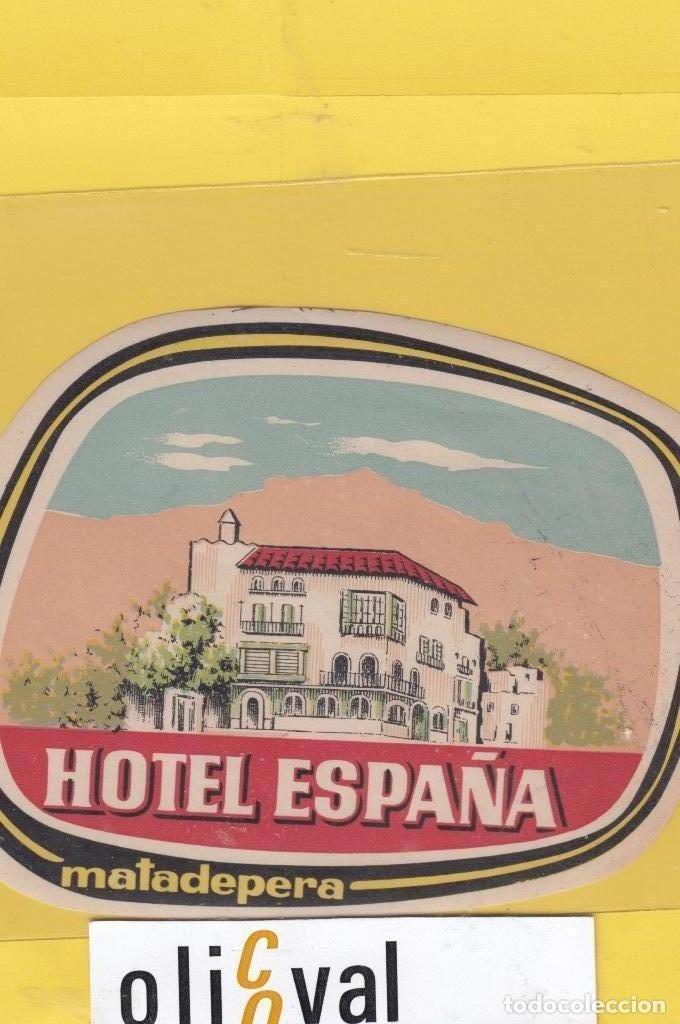 Etiquetas antiguas: ETIQUETA HOTEL BARCELONA HOTEL ESPA&Ntilde;A MATADEPERA TROQUEL EF- 6803 192