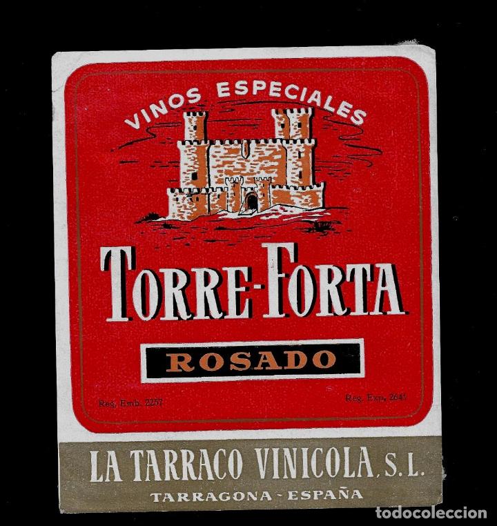 Etiquetas antiguas: ETIQUETA VINO - TORRE-FORTA - ROSADO - TARRACO VINICOLA