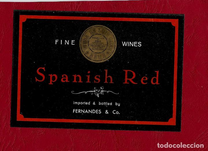 Etiquetas antiguas: ETIQUETA VINO - SPANISH RED - FINE WINES - FERNANDES & Co.