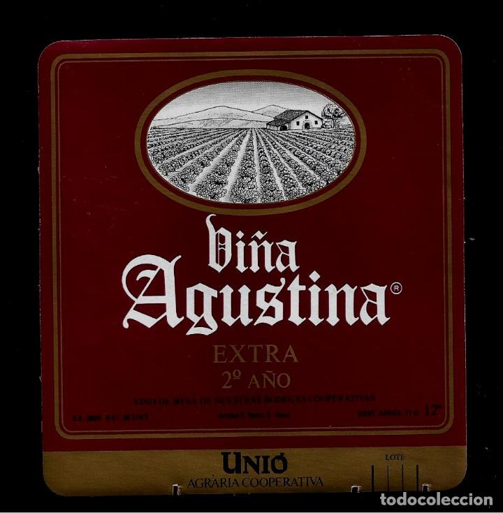 Etiquetas antiguas: ETIQUETA VINO - VI&Ntilde;A AGUSTINA - UNIO - REUS