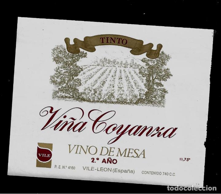 Etiquetas antiguas: ETIQUETA VINO - VI&Ntilde;A COYANZA - TINTO - VILE-LEON