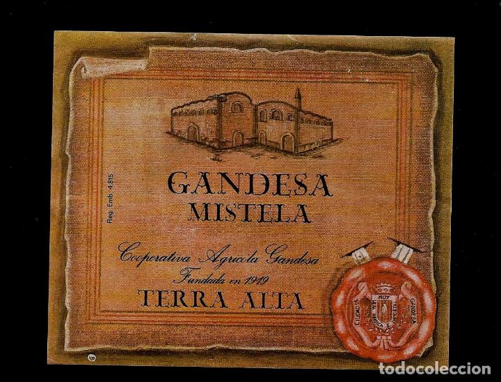 Etiquetas antiguas: ETIQUETA VINO - GANDESA MISTELA - TERRA ALTA - COOP. GANDESA