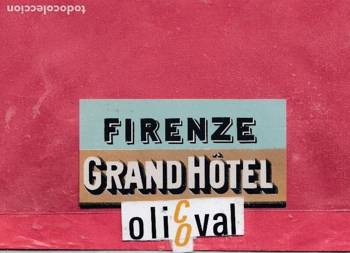 Etiquetas antiguas: ETIQUETA HOTEL GRAND FIRENZE 83 X 450 mm COLA ORIGINAL EHX041901 22
