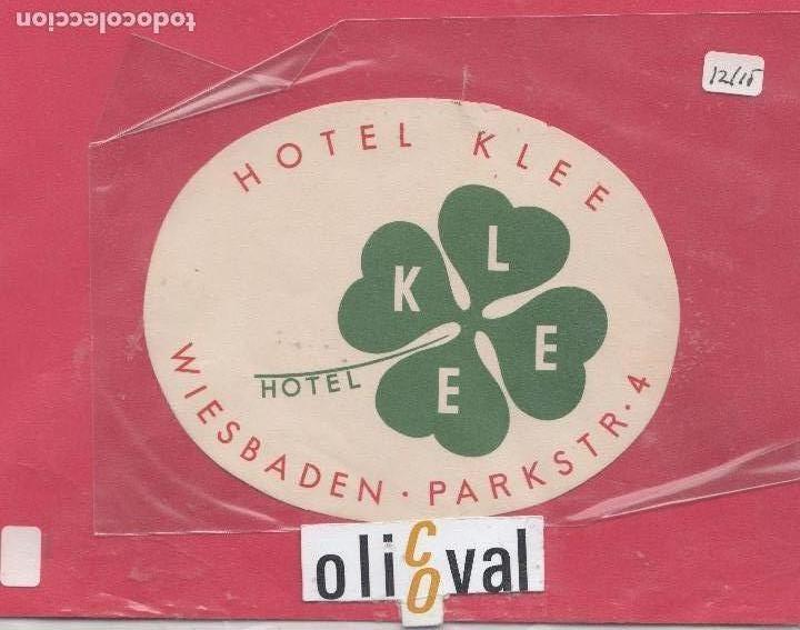 Etiquetas antiguas: ETIQUETA HOTEL KLEE WIESBADEN AUSTRIA  TROQUEL OVAL 105mm EHX041901 27.j