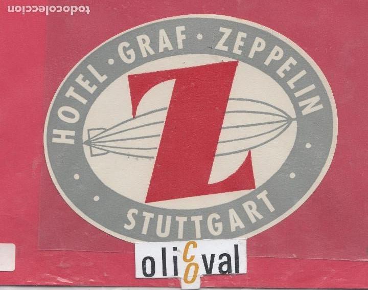 Etiquetas antiguas: ETIQUETA HOTEL GRAF ZEPPELIN STUTTGART RH TROQUEL OVAL 128mm EHX041901 30.j