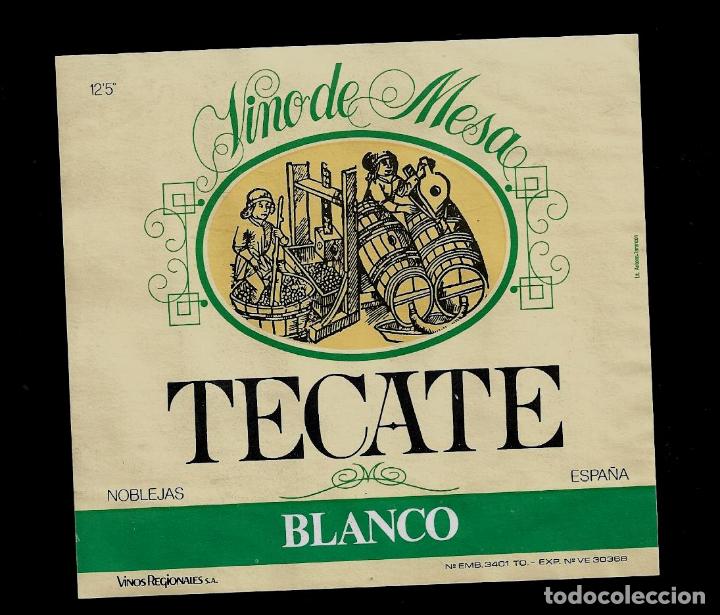 Etiquetas antiguas: ETIQUETA VINO - TECATE BLANCO - NOBLEJAS