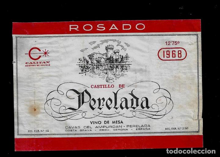 Etiquetas antiguas: ETIQUETA VINO - PERELADA - ROSADO - CAVAS DEL AMPURDAN