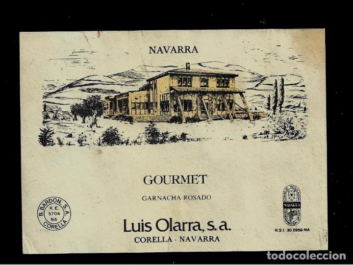 Etiquetas antiguas: ETIQUETA VINO - GOURMET - GARNACHA ROSADO - LUIS OLARRA - NAVARRA