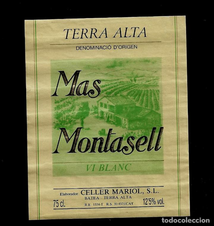 Etiquetas antiguas: ETIQUETA VINO - MAS MONTASELL - BLANCO - CELLER MARIOL - BATEA