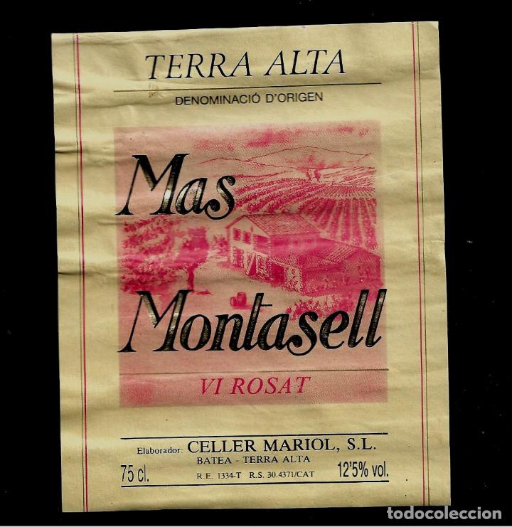 Etiquetas antiguas: ETIQUETA VINO - MAS MONTASELL - ROSADO - CELLER MARIOL - BATEA