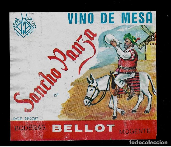 Etiquetas antiguas: ETIQUETA VINO - SANCHO PANZA - BOEGAS BELLOT - MOGENTE