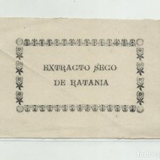 Etiquetas antiguas: ANTIGUA ETIQUETA FARMACEUTICA, EXTRACTO DE RATANIA.. Lote 161873750