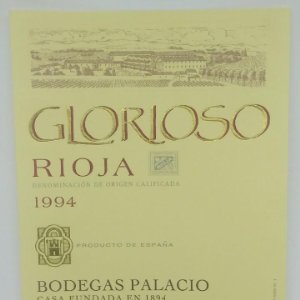 Glorioso. Rioja. 1994 Bodegas Palacios. La Guardia. Alava. Etiqueta impecable