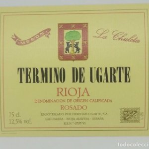 Termino de Ugarte. Mesón La Chuleta. Heredio Ugarte. Laguardia. Rioja Alavesa. Etiqueta impecable