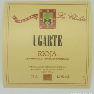 Ugarte. Rioja. Mesón La Chuleta. Heredio Ugarte. Laguardia. Rioja Alavesa. Etiqueta impecable