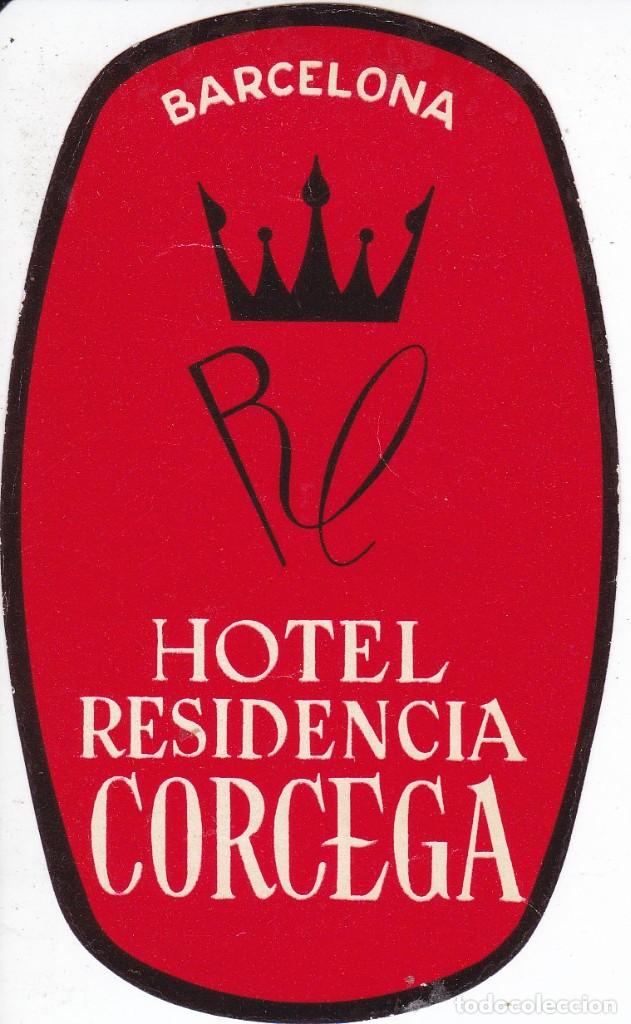 Etiquetas antiguas: ANTIGUA ETIQUETA DEL HOTEL CORCEGA DE BARCELONA