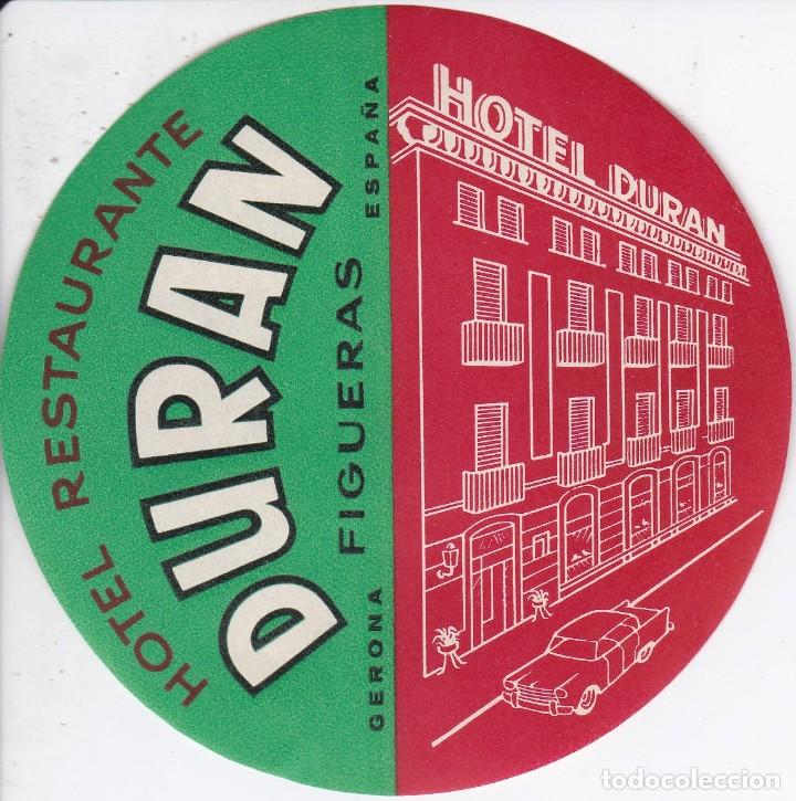 Etiquetas antiguas: ANTIGUA ETIQUETA DEL HOTEL DURAN DE FIGUERES (GIRONA-GERONA)