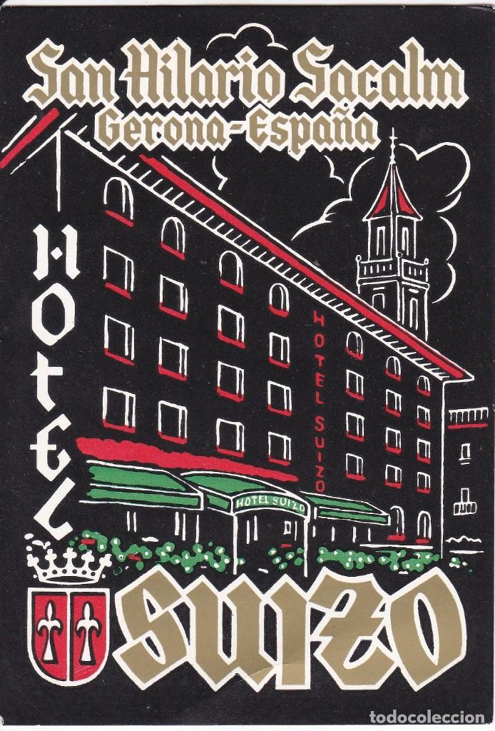 Etiquetas antiguas: ANTIGUA ETIQUETA DEL HOTEL SUIZO DE SAN HILARIO DE SACALM (GERONA-GIRONA)