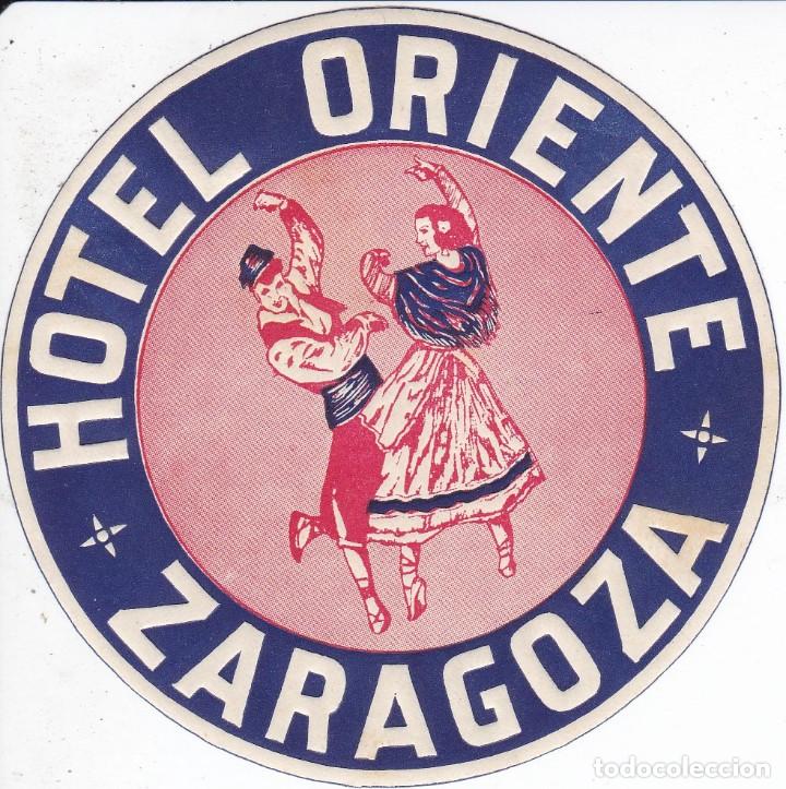 Etiquetas antiguas: ANTIGUA ETIQUETA DEL HOTEL ORIENTE DE ZARAGOZA