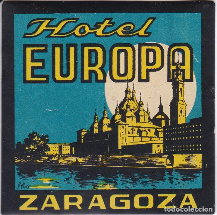 Etiquetas antiguas: ANTIGUA ETIQUETA DEL HOTEL EUROPA DE ZARAGOZA