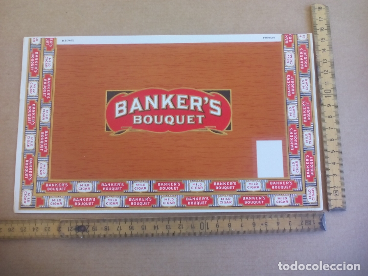Etiquetas antiguas: BANKER'S BOUQUET. ANTIGUA ETIQUETA DE CAJA DE PUROS CIGARROS Cigar Box Label VITOLA