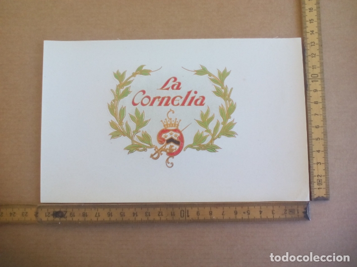 Etiquetas antiguas: LA CORNELIA. ANTIGUA ETIQUETA DE CAJA DE PUROS CIGARROS Cigar Box Label VITOLA