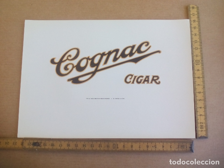 Etiquetas antiguas: COGNAC CIGAR ANTIGUA ETIQUETA DE CAJA DE PUROS CIGARROS Cigar Box Label VITOLA