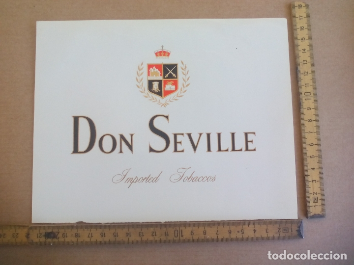 Etiquetas antiguas: DON SEVILLE. ANTIGUA ETIQUETA DE CAJA DE PUROS CIGARROS Cigar Box Label VITOLA