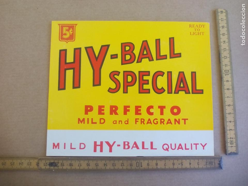 Etiquetas antiguas: HY-BALL SPECIAL PERFETO ANTIGUA ETIQUETA DE CAJA DE PUROS CIGARROS Cigar Box Label VITOLA