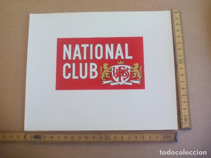 Etiquetas antiguas: NATIONAL CLUB ANTIGUA ETIQUETA DE CAJA DE PUROS CIGARROS Cigar Box Label VITOLA