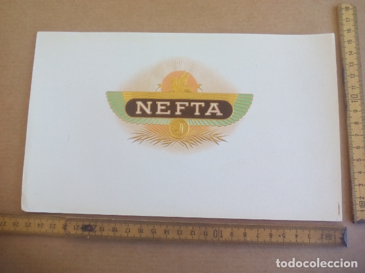 Etiquetas antiguas: NEFTA ANTIGUA ETIQUETA DE CAJA DE PUROS CIGARROS Cigar Box Label VITOLA