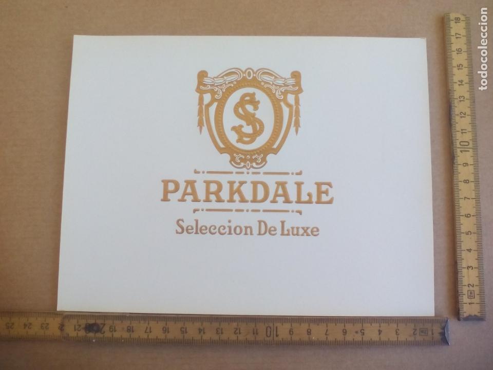 Etiquetas antiguas: PARKDALE SELECCION DE LUXE. ANTIGUA ETIQUETA DE CAJA DE PUROS CIGARROS Cigar Box Label VITOLA
