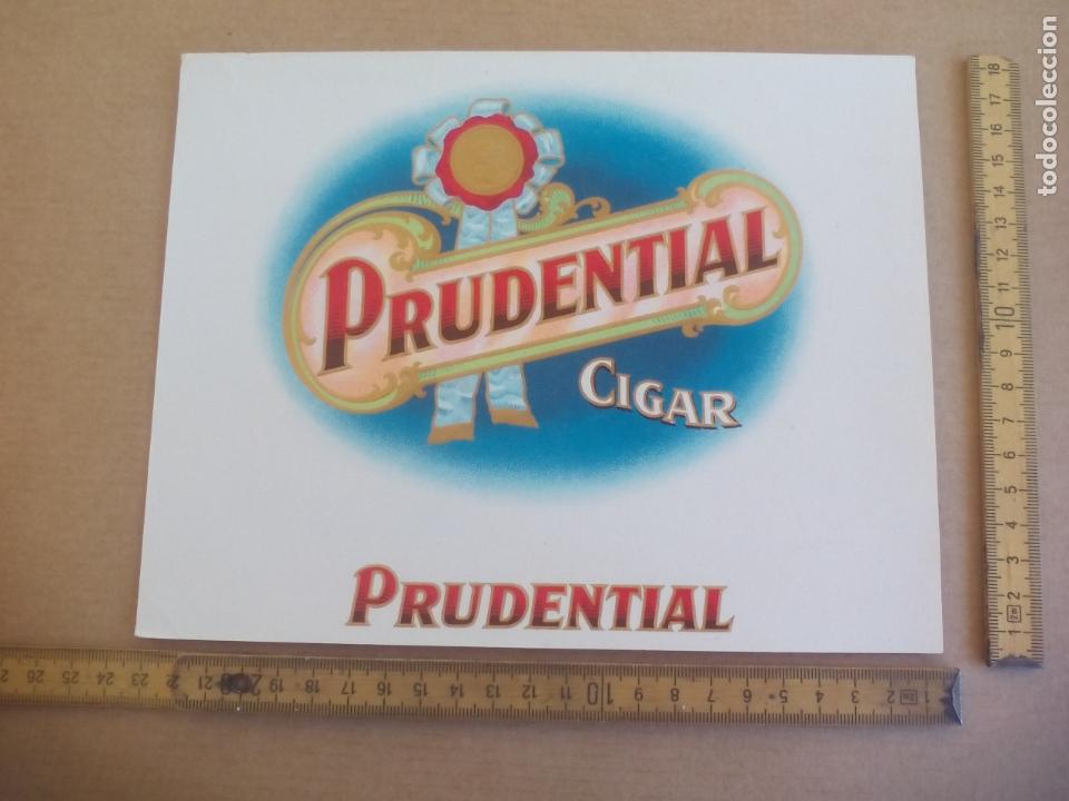 Etiquetas antiguas: PRUDENTIAL CIGAR ANTIGUA ETIQUETA DE CAJA DE PUROS CIGARROS Cigar Box Label VITOLA
