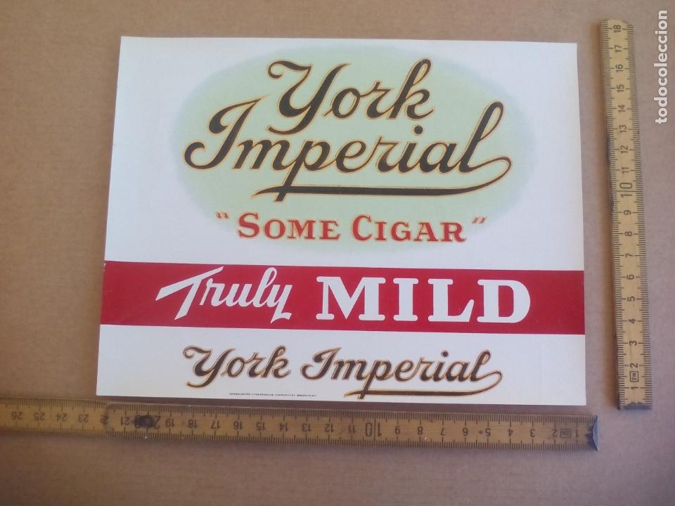 Etiquetas antiguas: YORK IMPERIAL TRYLY MILD SOME CIGAR. ETIQUETA DE CAJA DE PUROS CIGARROS Cigar Box Label VITOLA