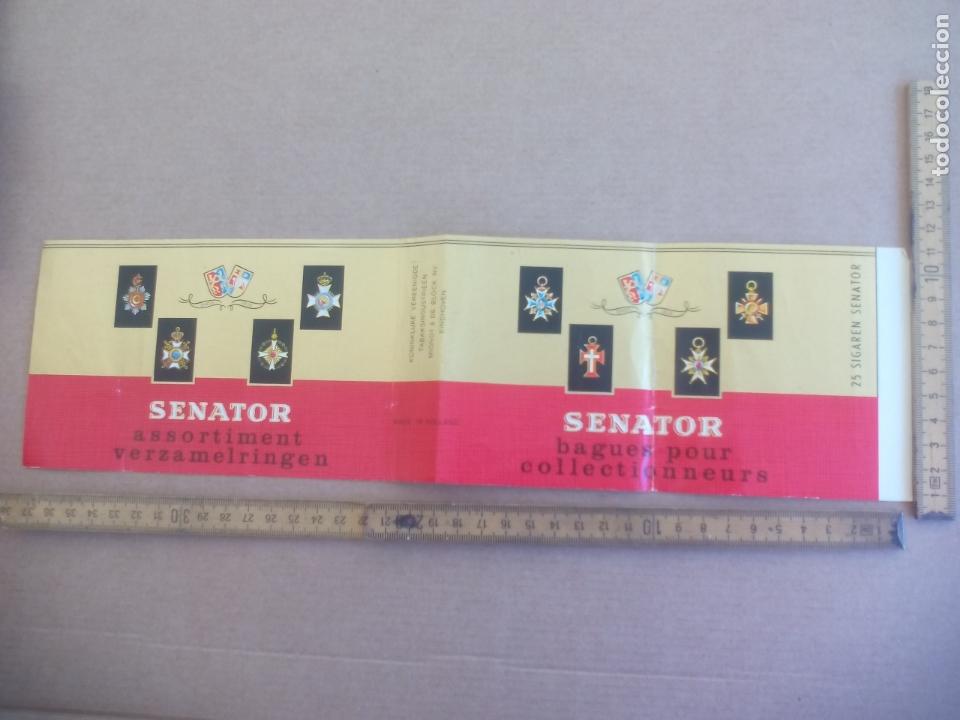 Etiquetas antiguas: SENATOR ASSORTIMENT VERZAMELRINGEN ANTIGUA ETIQUETA DE CAJA DE PUROS CIGARROS Cigar Box Label VITOLA