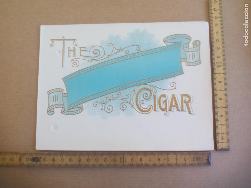 Etiquetas antiguas: THE CIGAR. ANTIGUA ETIQUETA DE CAJA DE PUROS CIGARROS Cigar Box Label VITOLA