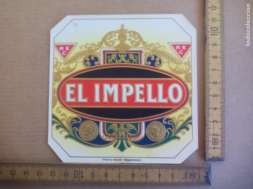 Etiquetas antiguas: EL IMPELLO. ANTIGUA ETIQUETA DE CAJA DE PUROS CIGARROS Cigar Box Label VITOLA