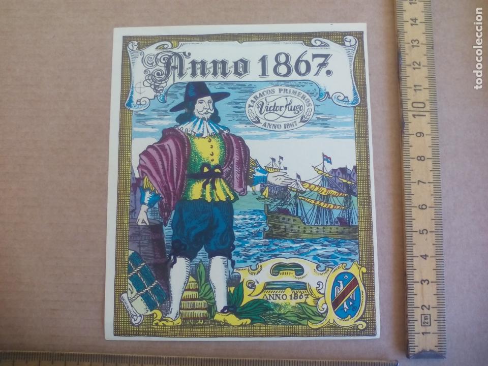 Etiquetas antiguas: ANNO 1867 TABACOS PRIMEROS VICTOR ANTIGUA ETIQUETA DE CAJA DE PUROS CIGARROS Cigar Box Label VITOLA