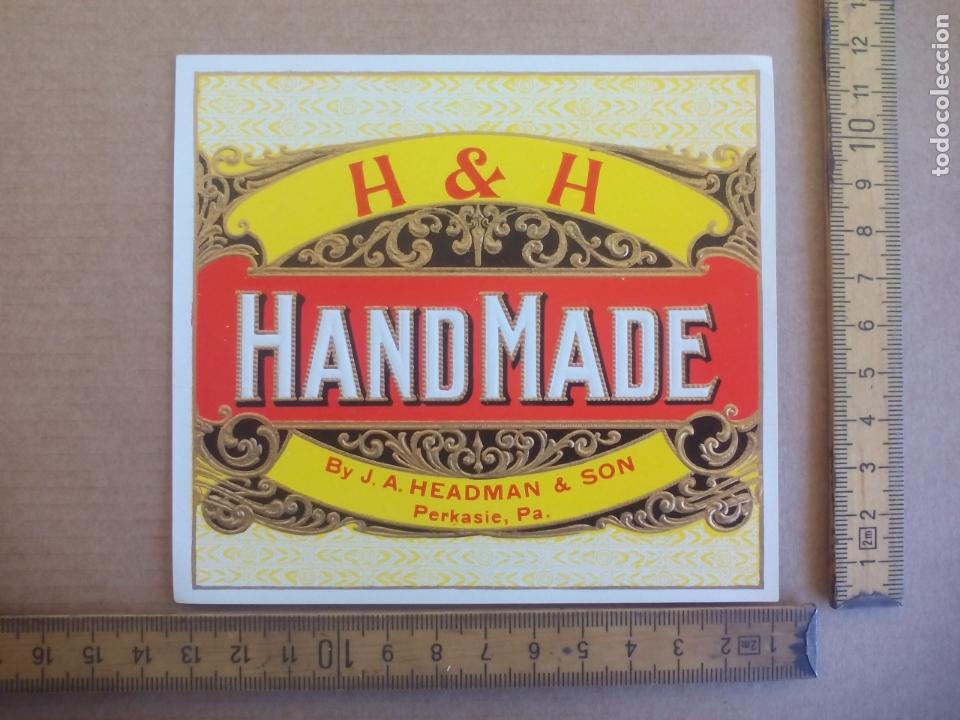 Etiquetas antiguas: H & H J.A. HEADMAN & SON PERKASIE. ANTIGUA ETIQUETA DE CAJA DE PUROS CIGARROS Cigar Box Label VITOLA