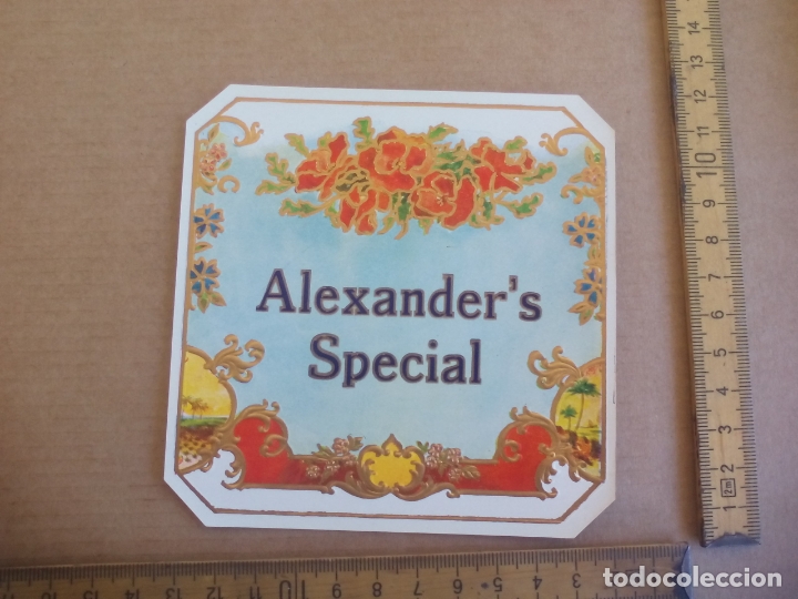 Etiquetas antiguas: ALEXANDER'S SPECIAL. ANTIGUA ETIQUETA DE CAJA DE PUROS CIGARROS Cigar Box Label VITOLA